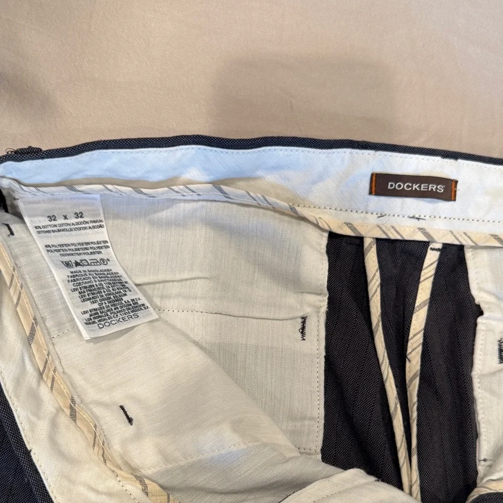 Dockers Men's Charcoal Pinstripe Dress Pants - Picture 2 of 3